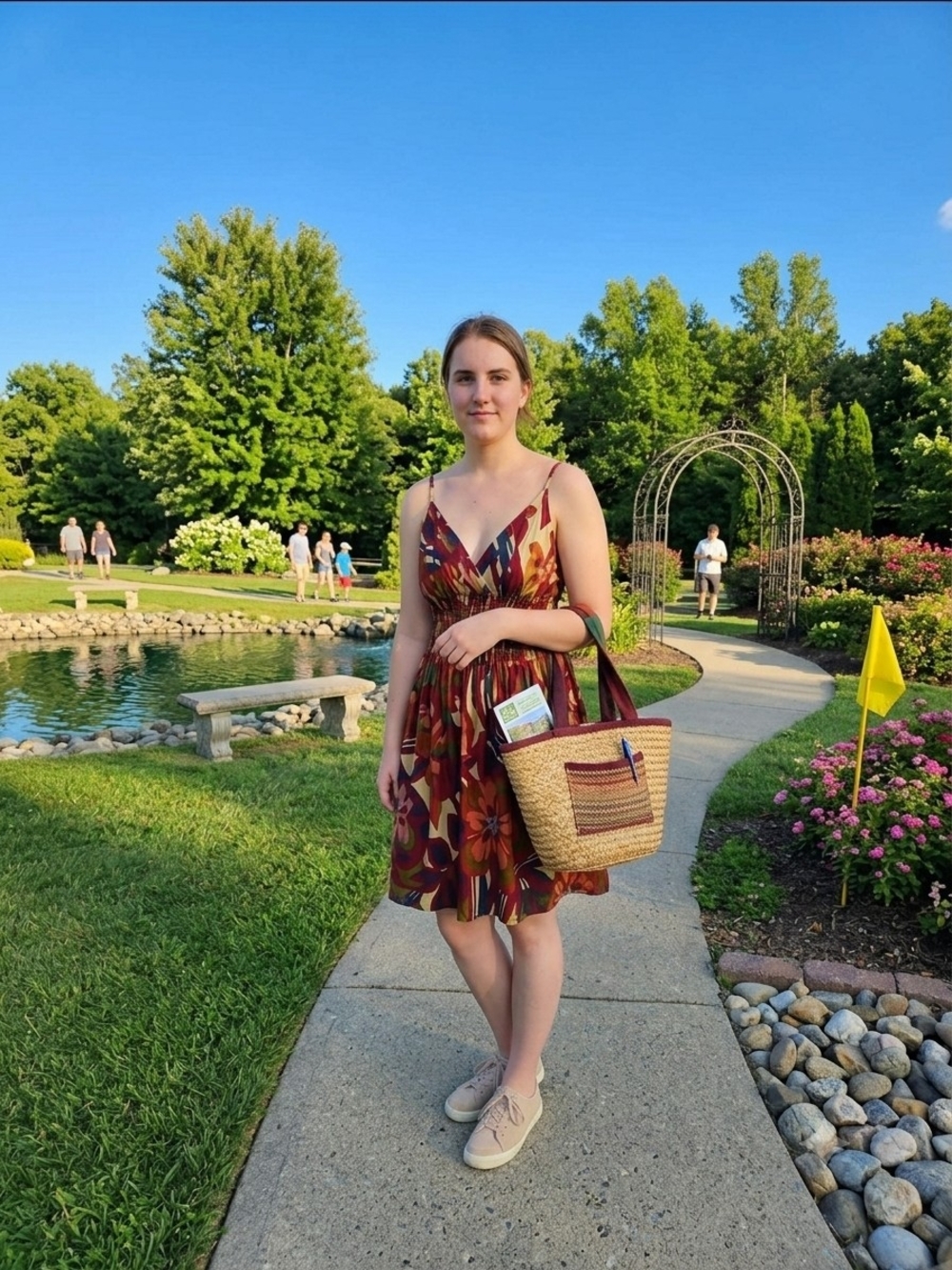 Xhilaration Floral Mini Dress in Burgundy and Tan